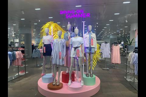 Womenswear display at M&S Stratford